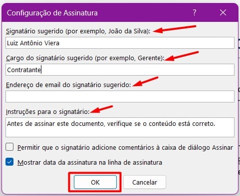 Configuração de Assinatura no Word