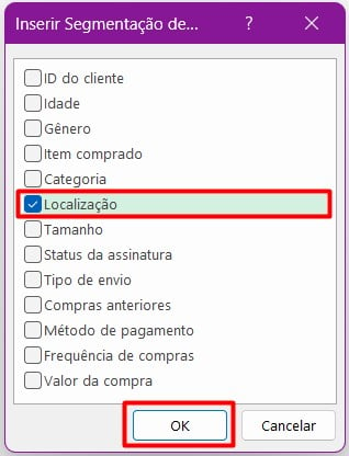 Inserindo Segmentação de Dados na Tabela Dinâmica do Excel