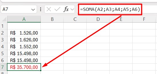 Utilizando a Função SOMA no Excel