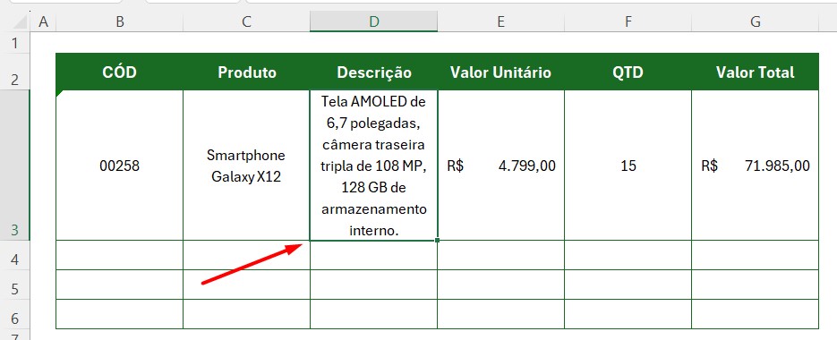 Quebra de Texto Automático com Atalhos no Excel