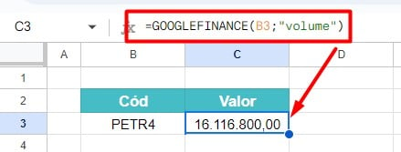 Cotação de Ações no Planilhas Google