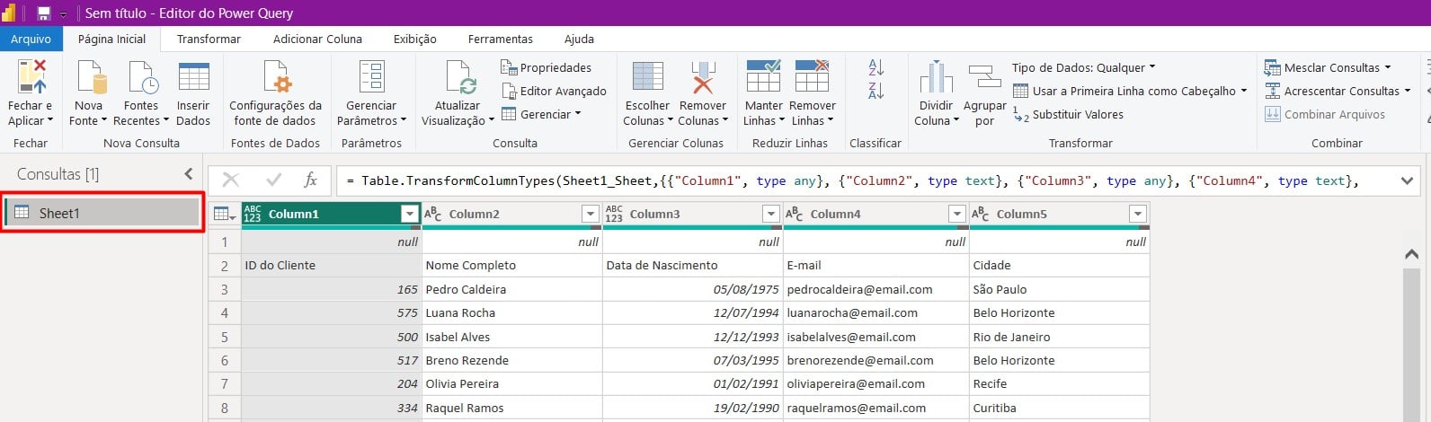 Arquivo do SharePoint no Power BI Para Tratamento