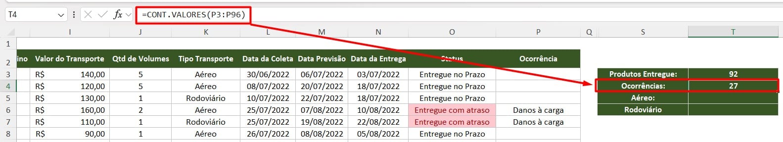 Como Fazer Contagem de Células no Excel