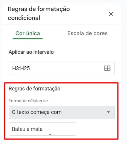 Usando a Formatação Condicional