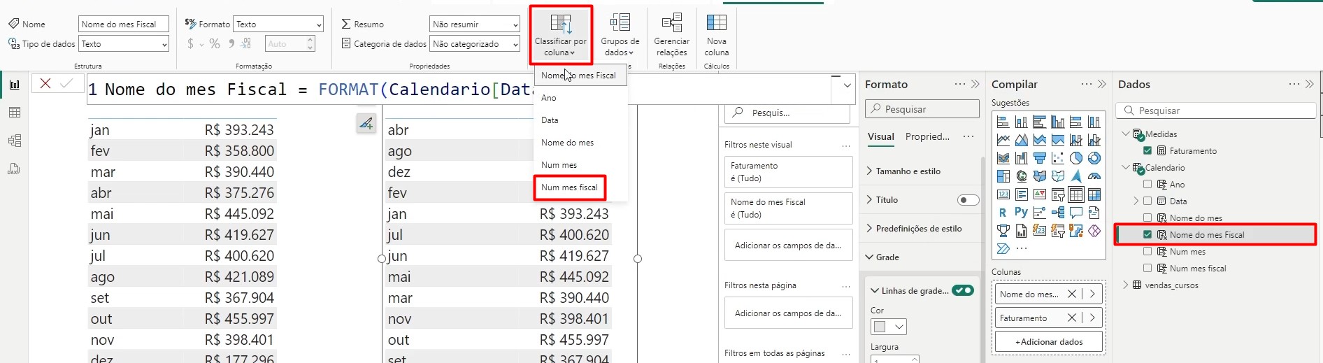 Classificando o Mês Fiscal Pelo Número