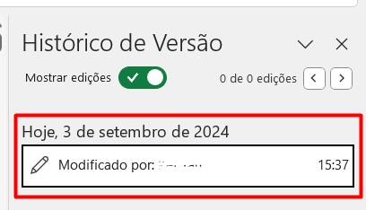 Consultando Versões de Planilhas no Excel