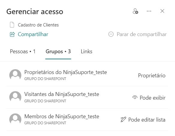 Gerenciando Acesso a Lista do SharePoint