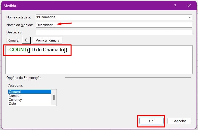 Criando DAX COUNT no Excel