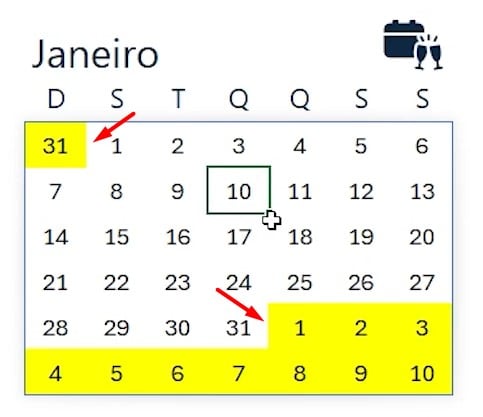 Analisando o Calendário no Excel