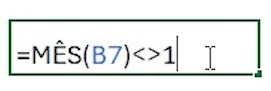 Usando a Função MÊS para Regras de Formatação Condicional no Excel