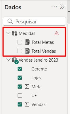 Tabela de Medidas no Power BI