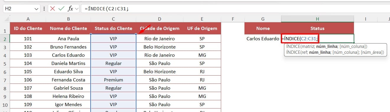 Aplicando as Funções ÍNDICE e CORREP no Excel