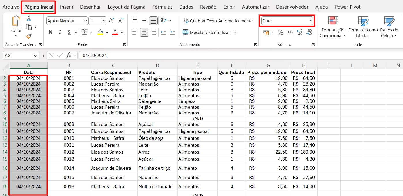 Modificando Valores em Datas no Excel