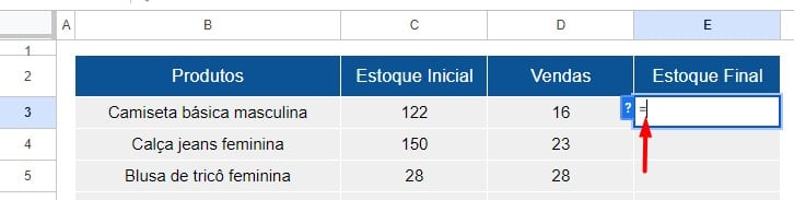 Realizando Subtração de Valores