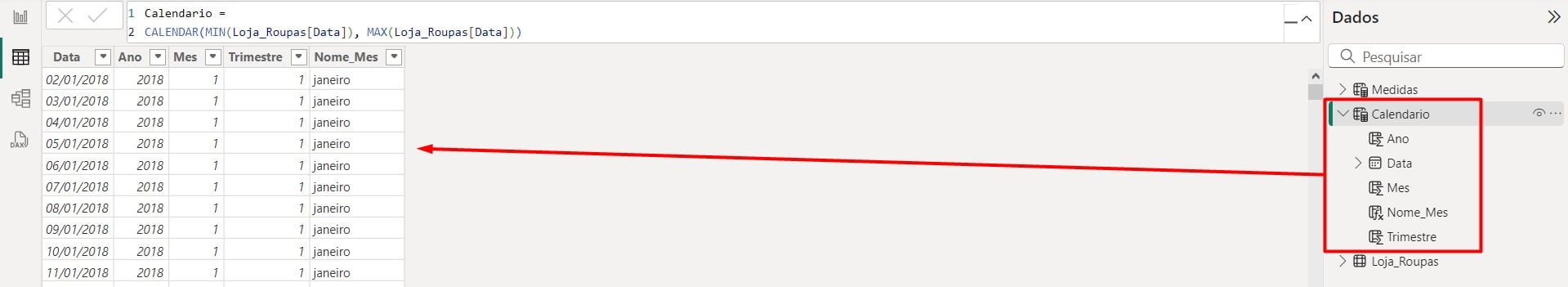 Tabela de Calendário no Power BI