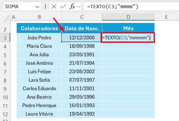 Classificar Datas por Mês no Excel