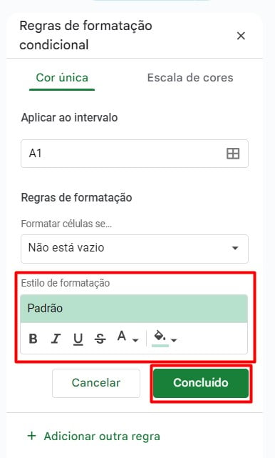 Estilo da Formatação Condicional