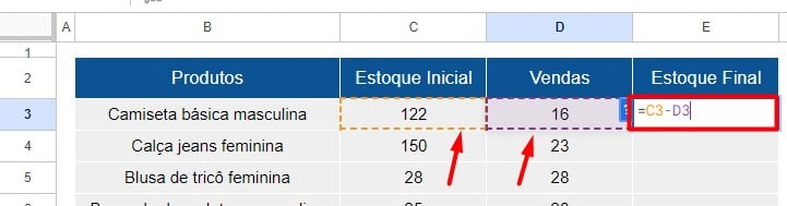 Realizando a Subtração de Valores