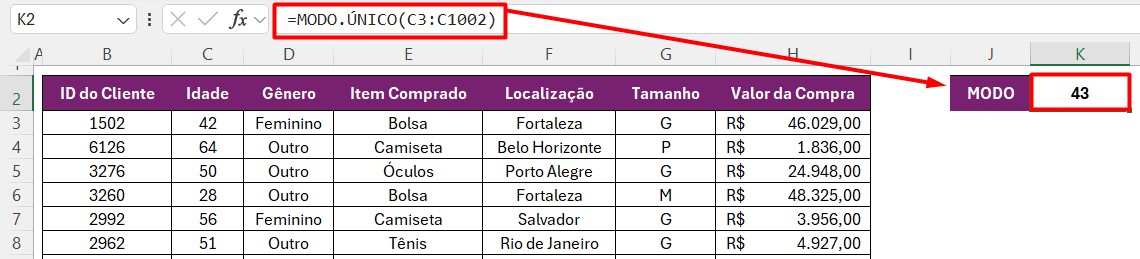 Como Calcular Moda no Excel