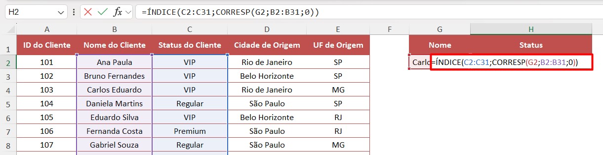 Aplicando as Funções ÍNDICE e CORREP no Excel