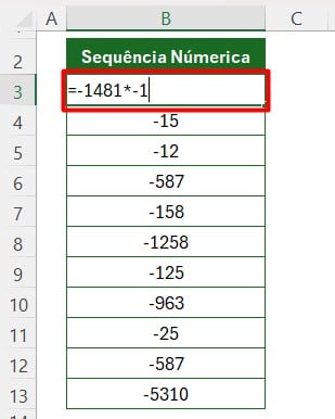 Multiplicando os Valores por -1 no Excel