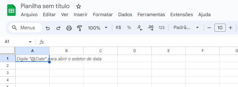 Planilha Aberta no Google Sheets