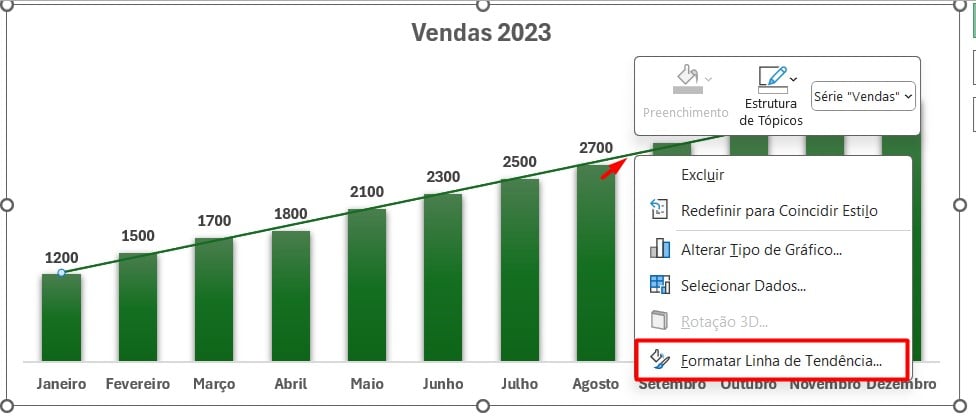 Como Adicionar uma Linha de Tendência em Gráficos do Excel