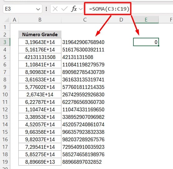 Função SOMA no Excel