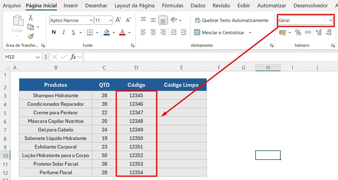 Números Formatados no Excel