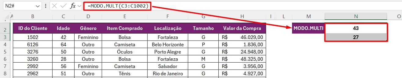 Como Calcular Moda no Excel