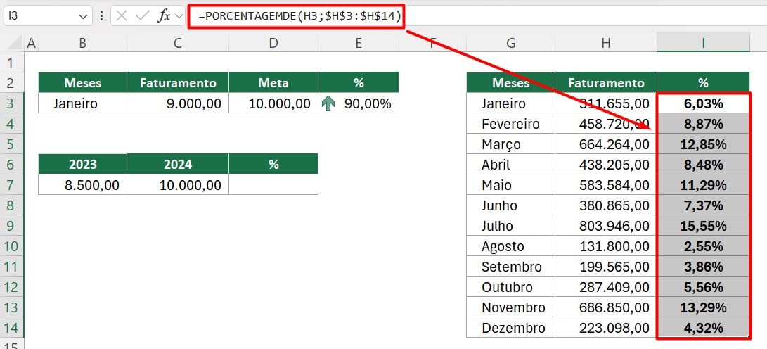 Como Usar a Fórmula de PORCENTAGEM no Excel