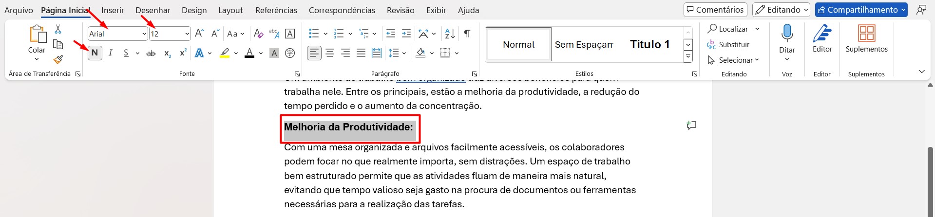 Configurando a Fonte do Subtítulo no Word