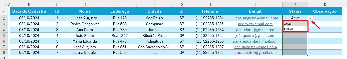 Validação de Dados no Excel