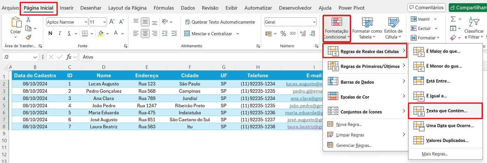 Como Fazer Cadastro de Clientes no Excel