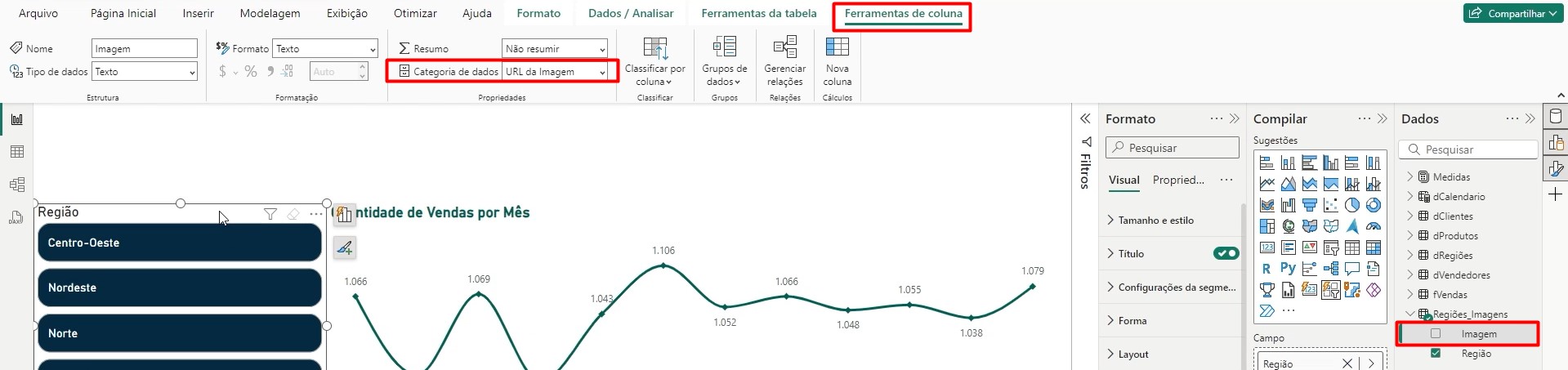 Configurando a Tabela de Imagem no Power BI