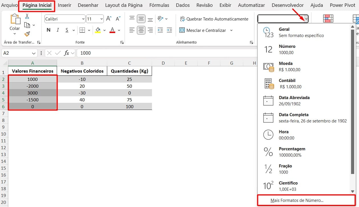 Formatando Números no Excel