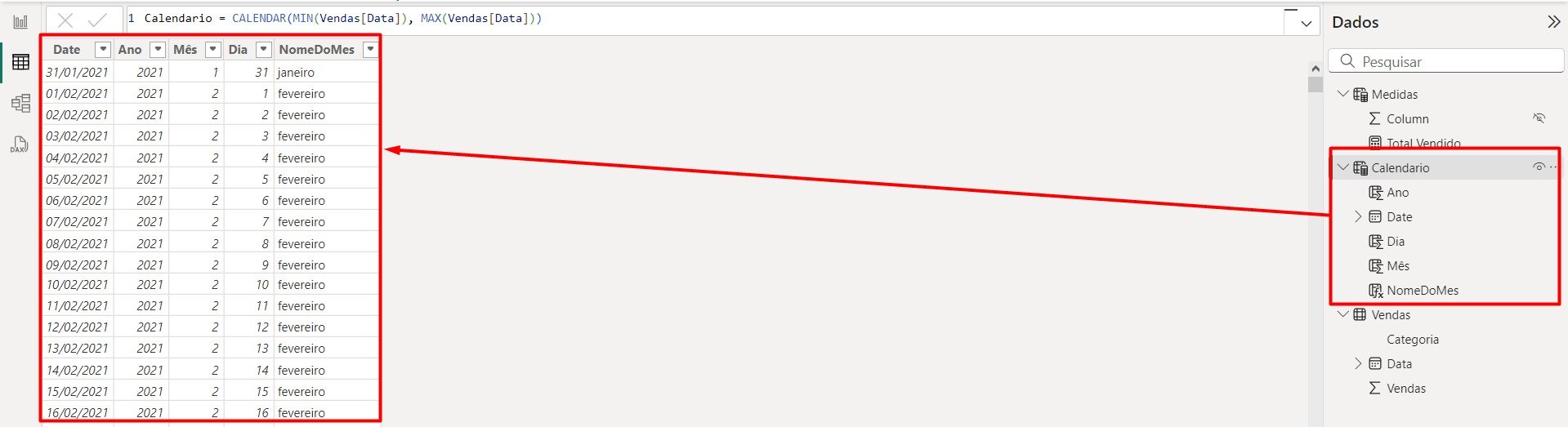 Tabela de Calendário no Power BI