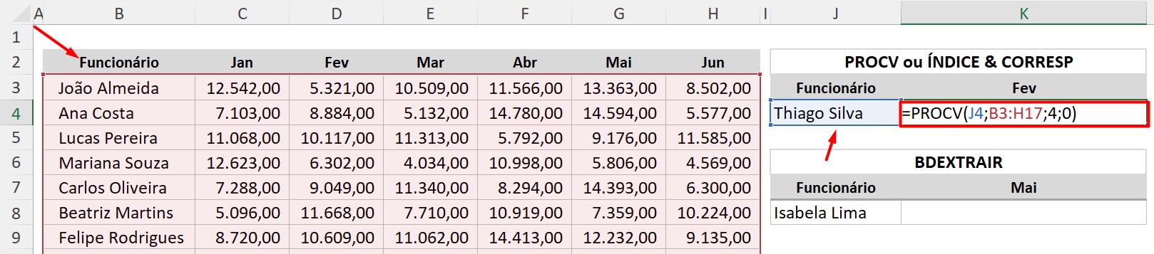 Aplicando a Função PROCV no Excel