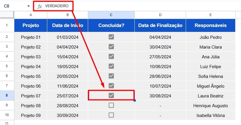 Como Usar Caixa de Seleção no Planilhas Google