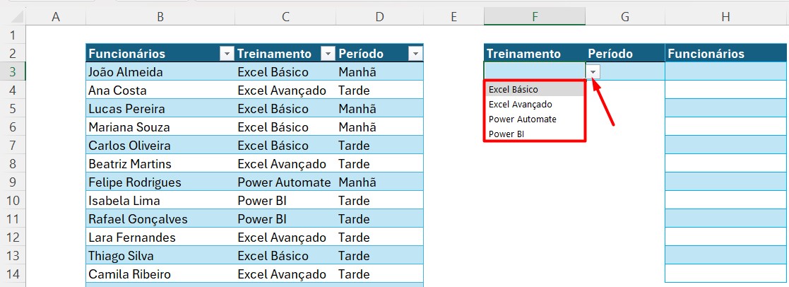 Lista Suspensa no Excel