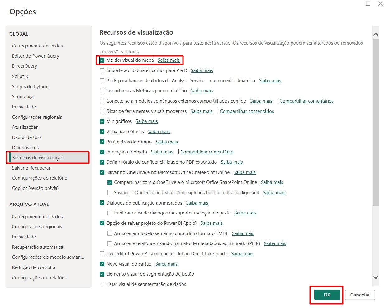 Configurando o Power BI para Criar um Mapa de Formas