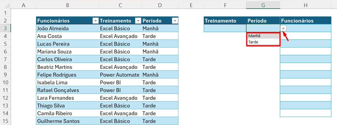 Lista Suspensa no Excel