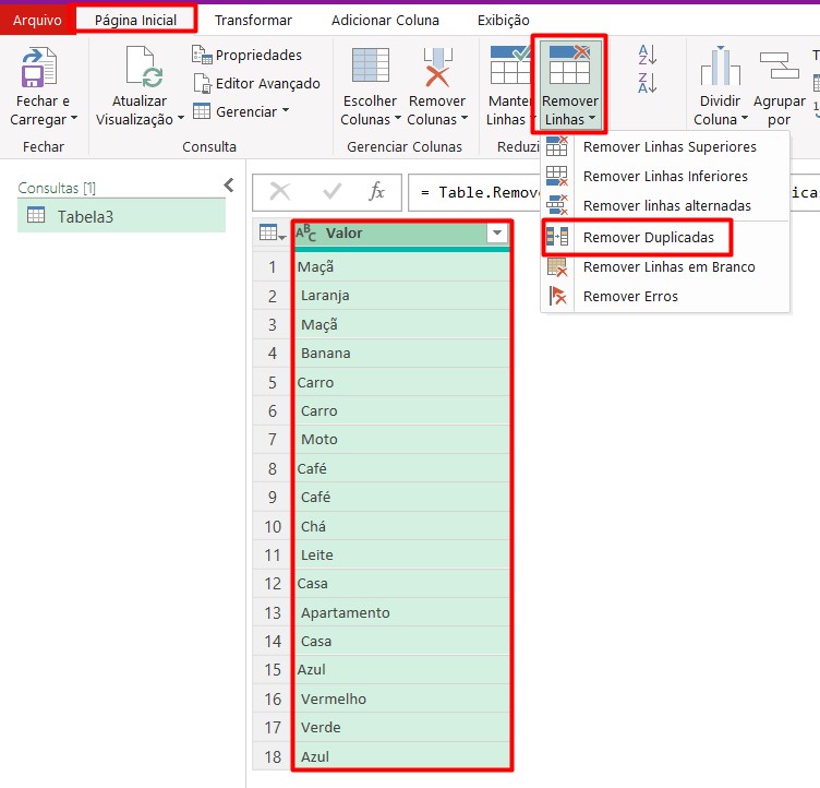 Removendo Dados Duplicados no Power Query