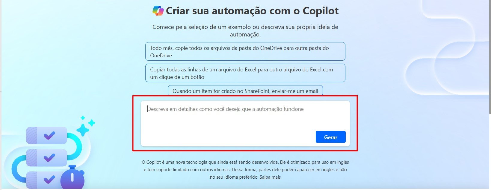 Copilot Disponível no Power Automate