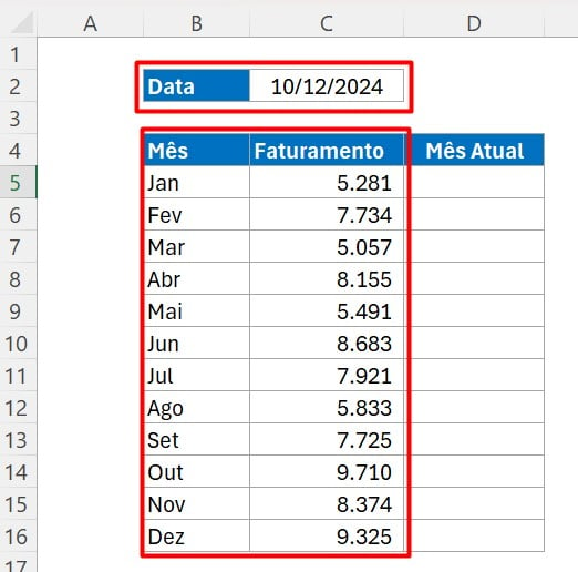 Gráfico do Mês Atual: Destaque o Mês Automaticamente