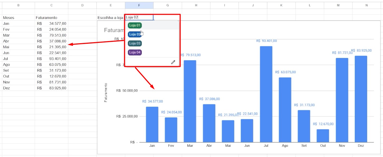 Lista Suspensa Dinâmica no Planilhas Google