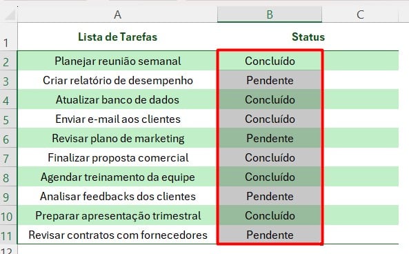 Lista de Tarefas no Excel