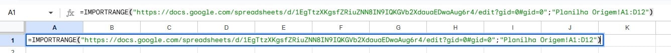 Aplicando a Função IMPORTRANGE no Planilhas Google