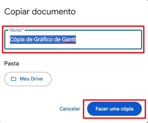 Fazendo uma Cópia do Gráfico de Gantt 