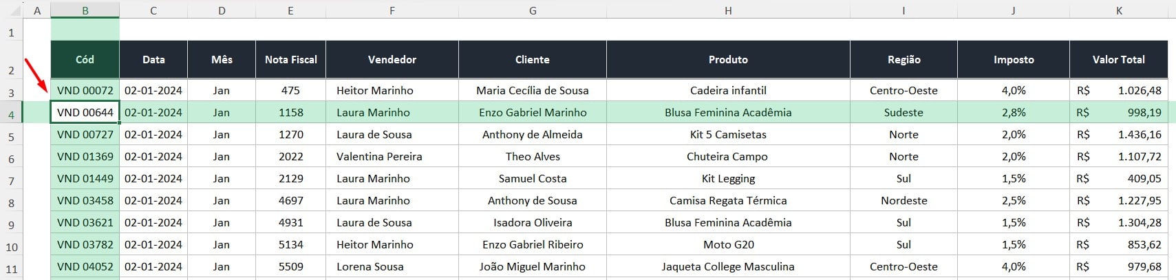 Destacar Linhas e Colunas Ativas no Excel